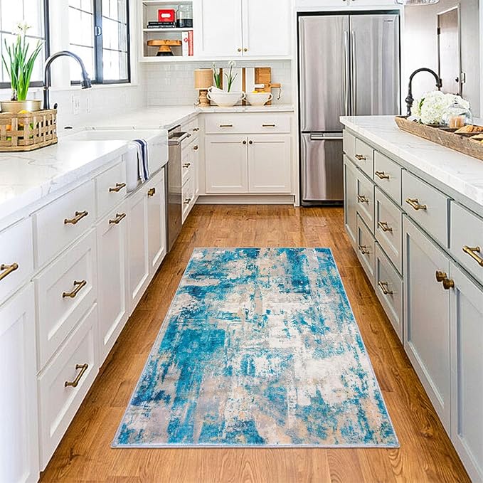 KOZYFLY Modern Abstract 3x5 Area Rug Washable Bedroom Rug Throw Entry Mat - Image 6