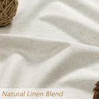 Guken Cream 100% Blackout Linen Curtains 90 Inch Length 2 Panels Set - Image 4