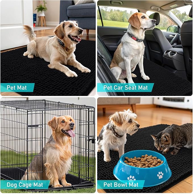 OLANLY Dog Door Mat for Muddy Paws 50x30, Absorbs Moisture and Dirt, Absorbent - Image 7