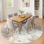 IOHOUZE Abstract Round Area Rug 8 Ft Washable Circle Rugs Large Round Rug Non - Image 2