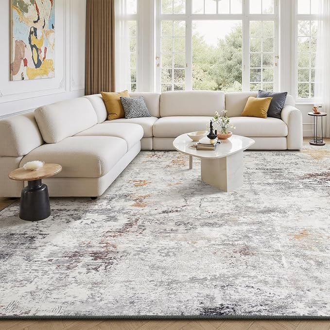 Rugflix 9x12 Area Rugs for Living Room, Washable Large Rug Stain-Resistant Low - Image 8
