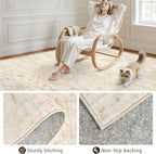 6x9 Area Rugs for Living Room: Vintage Boho Neutral Washable Rug Indoor Soft - Image 4