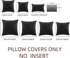 Fancy Homi 2 Packs Black Samll Decorative Throw Pillow Covers 12x12 Inch - Image 7