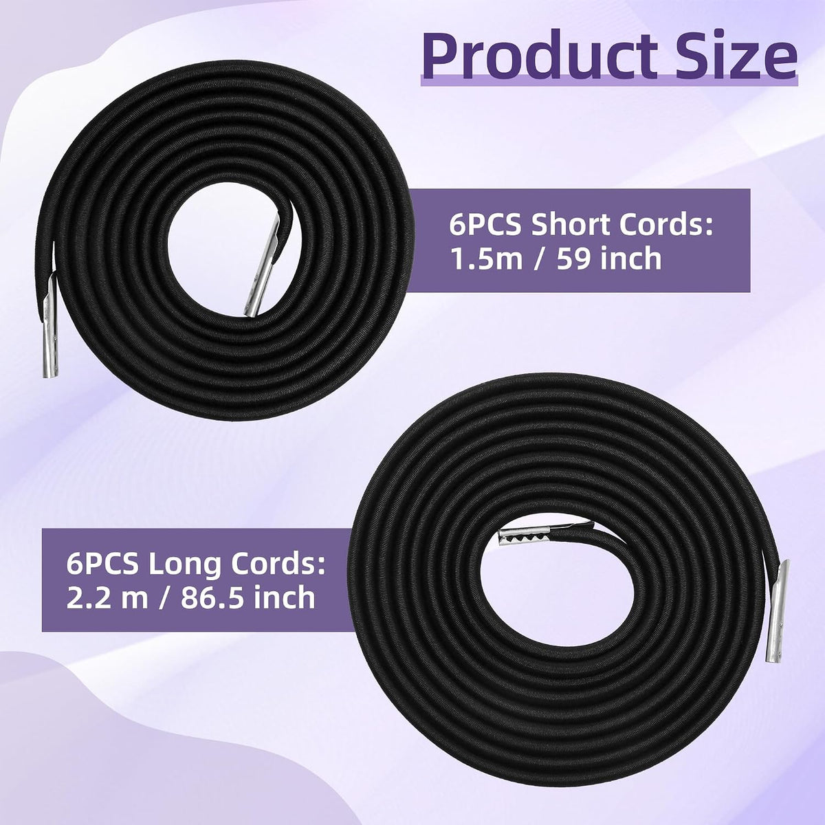 12 Pack Replacement Cord for Zero Gravity Chair, Black