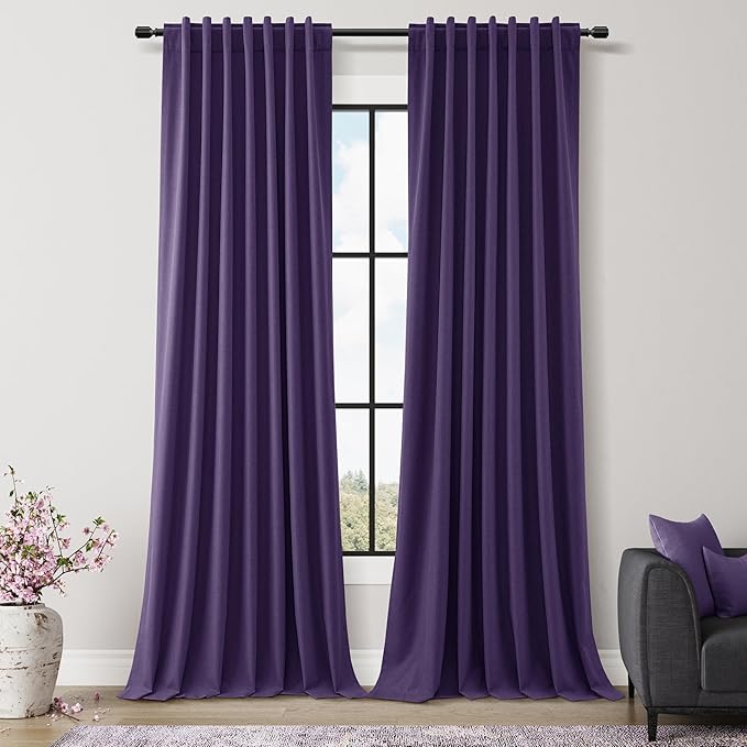 Guken 100% Blackout Curtains 102 Inch Length 2 Panels Set by Guken