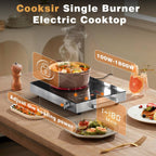 Single Burner Electric Cooktop Countertop Burner 110V 1800W