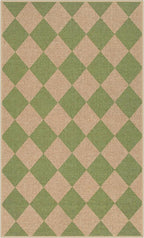 Lahome Colette Green Checkered Easy Jute Rug, 3x5 Washable Outdoor Rug Neutral - Image 8