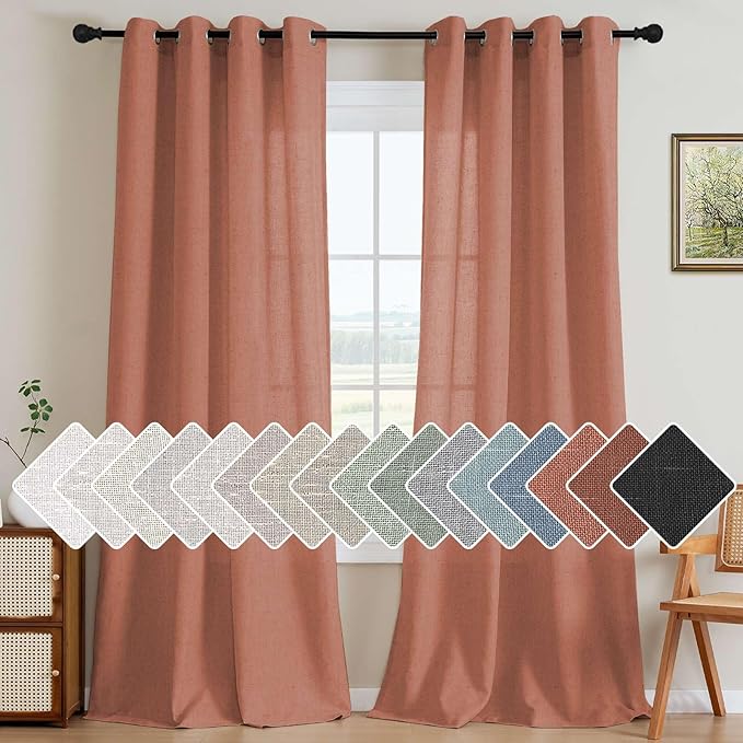 H.VERSAILTEX Linen Curtains Home Decorative Nickel Grommet Curtains Privacy by HVERSAILTEX
