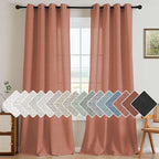 H.VERSAILTEX Linen Curtains Home Decorative Nickel Grommet Semi Sheer Curtains by HVERSAILTEX