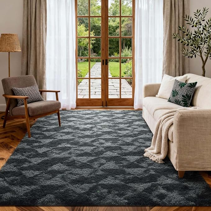 5x7 Ft Large Shag Rugs for Bedroom Living Room for Men Boys, Tie Dyed Ultra - Image 2