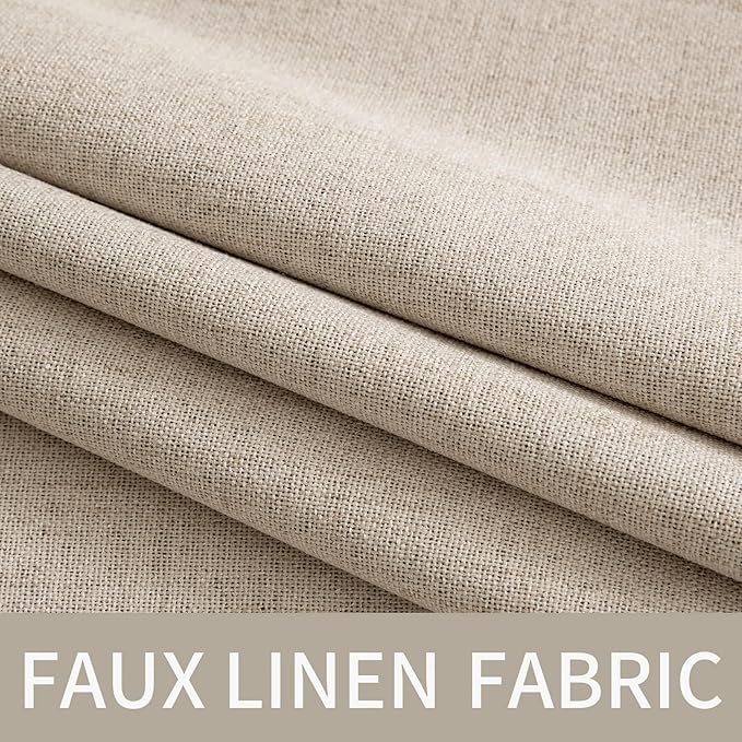 MIULEE Linen Textured Curtains Solid 100% Blackout - Image 5