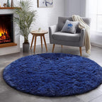 Amdrebio Navy Blue Small Round Rug 3Ft - Image 5