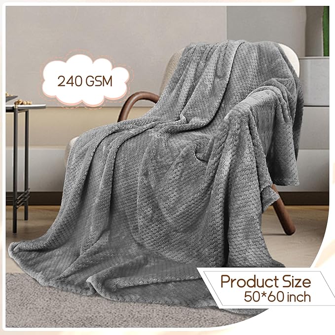 4 Pack Fleece Throw Blankets 50x60 Inches - Image 3
