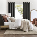 NICETOWN Room Darkening Draperies Curtains Panels, 2 Panels Grey W52 x L90 - Image 2