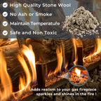 Glowing Embers Rock Wool & Mica Flakes, Gas Fireplace Embers - 8 Oz Bag