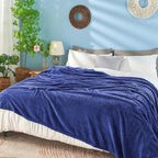 inhand Navy Fleece Twin Blanket, Super Soft Flannel Cozy Blankets - Image 4