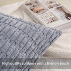 Corduroy Decorative Throw Pillow Covers 14x36 Inch Soft Striped Pillow Covers - Image 2