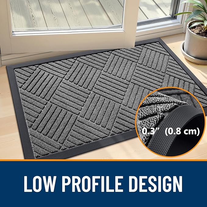OLANLY Front Door Mat Outside Entrance 71x23, Heavy Duty Sturdy Natural Rubber - Image 4
