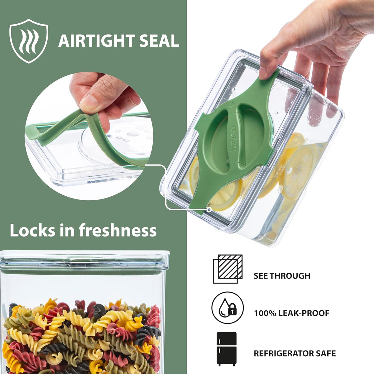 4-Pack Airtight Pantry Containers 1.9 QT Leakproof Twist-Lock Lids