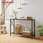 Tajsoon Console Table 41.8", 2 Tier Industrial Entryway Table with Shelves