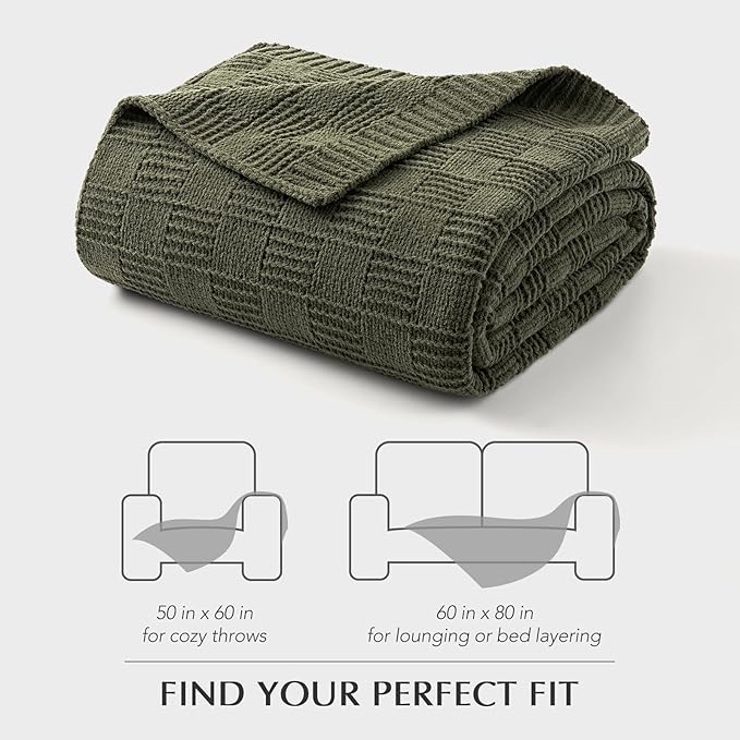 EVERGRACEHOME Modern Checkered Chenille Throw Blanket, Soft Cozy Plaid Knitted - Image 9