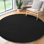 Amearea Black Round Area Rugs 6ft Washable Circle Rugs by AmeareaDirect