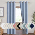 NICETOWN Stone Blue Vintage Linen 100% Blackout Curtains by NICETOWN