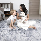 2.6'x8' Runner Rug Washable Rug;Modern Abstract Soft Thin Runner Rug Grey - Image 7