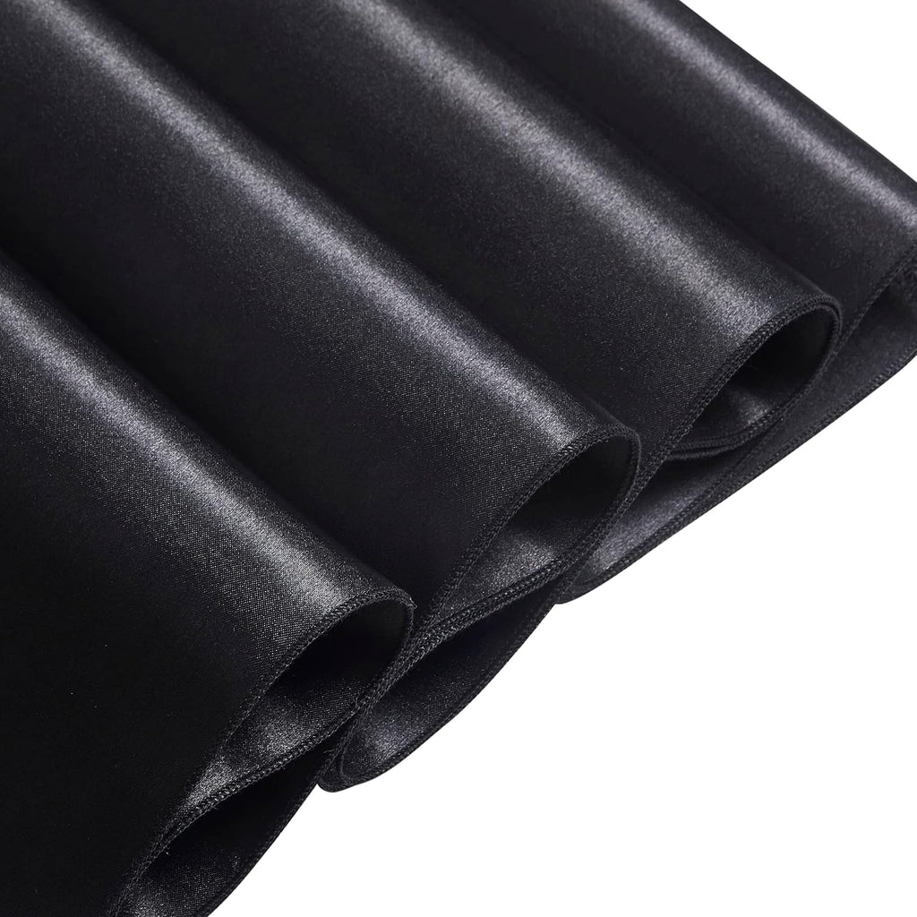 6 Pack Satin Table Cover Rectangle, 60 x 84 Inches, Black