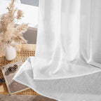 MIULEE White Linen Curtains 94 Inch Long 2 Panels - Image 7