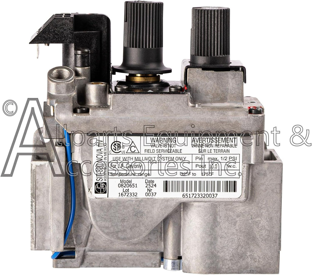 SIT-820 Nova Propane Gas mV Model 0820651 Replacement Valve for Fireplaces Stoves and Gas Logs Replacement OEM Component for Direct Vent Hearth Products and Direct Vent Appliances