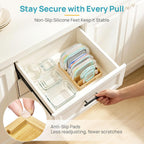 Vtopmart Bamboo Lid Organizers for Kitchen Cabinet Organizer with 7 Section