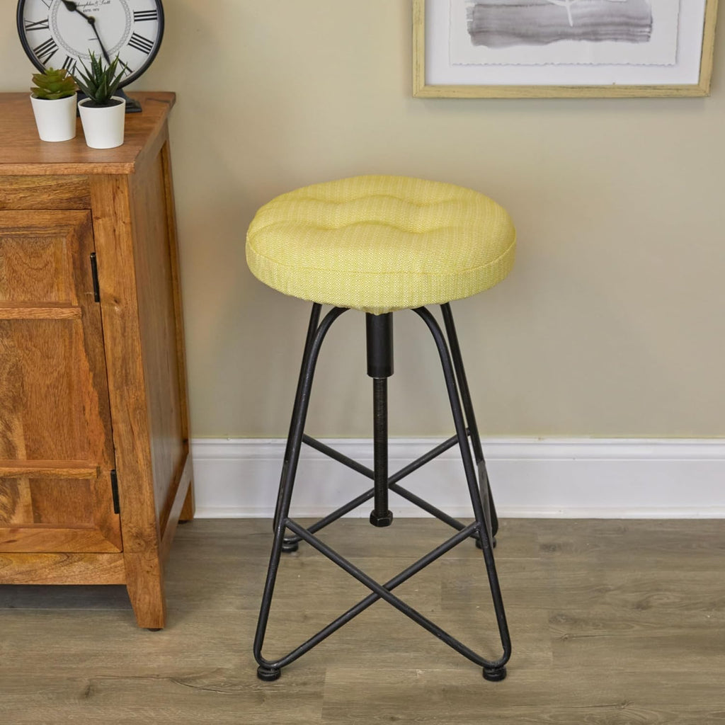 Klear Vu Omega Gripper Non-Slip Tufted Round Barstool Cushion for Dining Rooms, Cafes, Bars and Restaurants, 14” Chestnut, 4 Pack