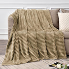 BEDELITE Fleece Throw Blanket for Couch – 3D Ribbed Jacquard Soft and Warm - Image 2