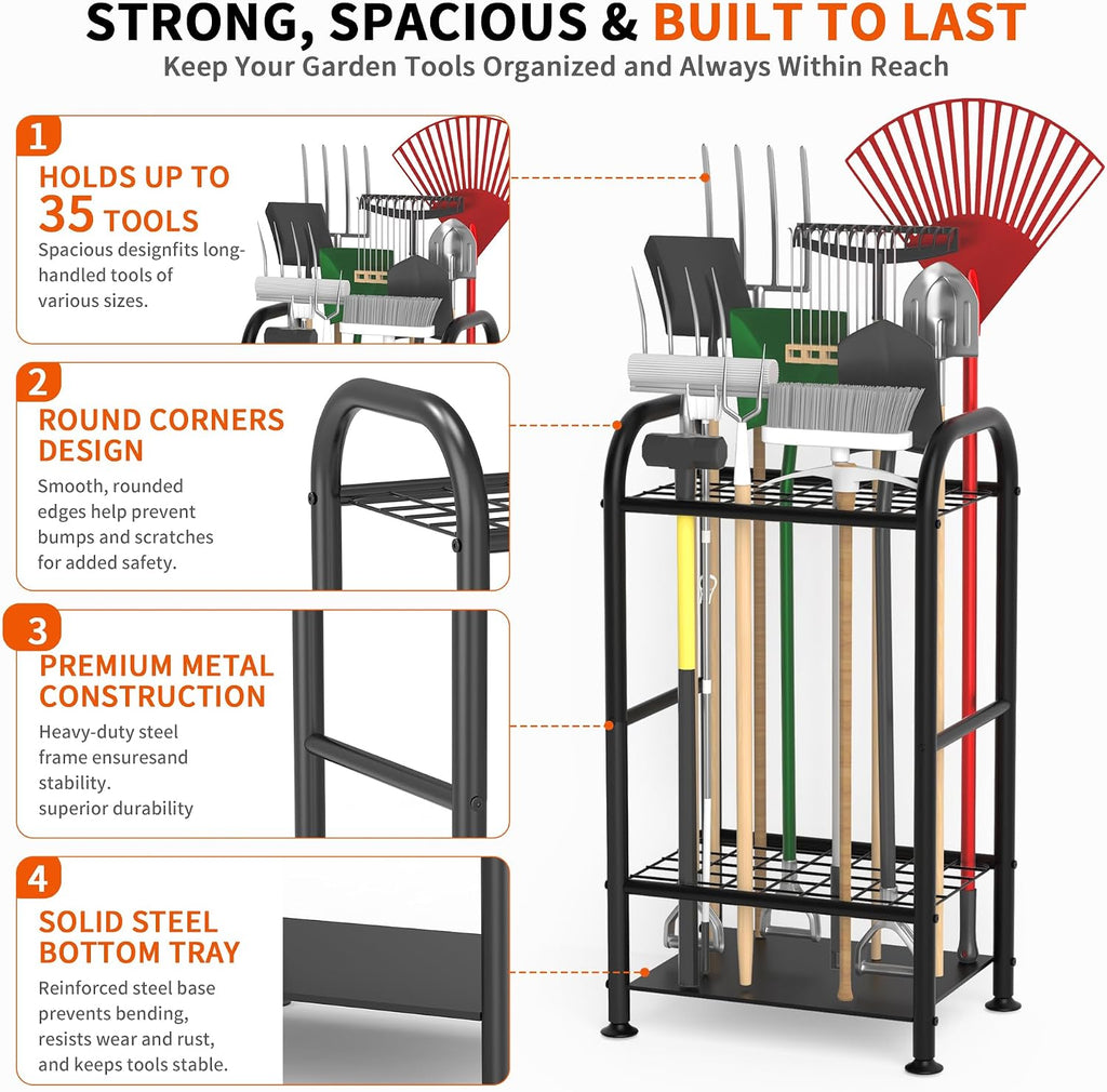 Garden Tool Organizer, Yard Tool Tower Rack