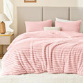 EXQ Home Fluffy Comforter Set Twin Size,2 Pieces Bed Set,Light Pink