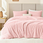 EXQ Home Fluffy Comforter Set Twin Size,2 Pieces Bed Set,Light Pink