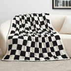 EXQ Home Checkered Throw Blanket, Knitted Blankets - Image 3