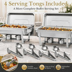 Silver Chafing Dishes, 44QT 4 Pack with 7 Multi-Size Pans