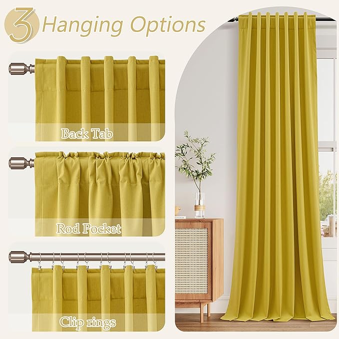 Guken 100% Blackout Curtains 84 Inch Length 2 Panels Set - Image 4