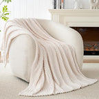 50x70 Inch Beige Throw Blanket - Image 7