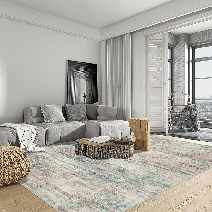 10x14 Area Rugs Washable Rug: Modern Abstract Living Room Rug Soft Anti-Skid - Image 3