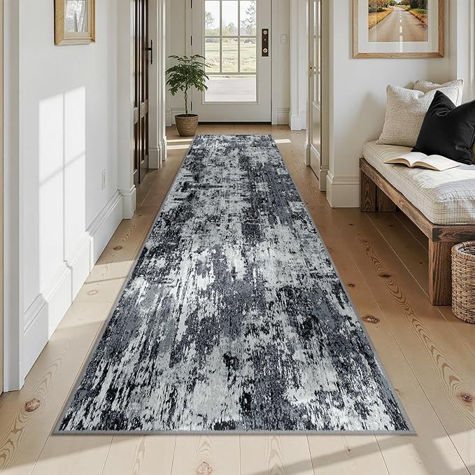 Washable Area Rugs 3x12 Non-Slip Modern Abstract Soft - Image 2