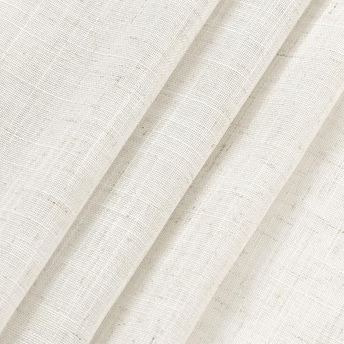 Nanspring Cream Cafe Curtains 45 Inch Length Set 2 Panel Back Tab Pocket Semi - Image 6