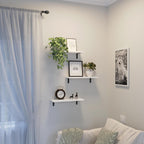DOLLFIO Floating Wall Shelves, Decor & Storage, White, 16.5'', 3Pcs