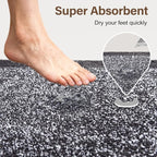 Bathroom Rugs 24x17 Non Slip Washable, Dark Grey Bath Mat - Image 7
