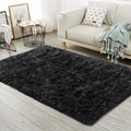 Ciicool Faux Fur Rug Black Fluffy Area Rugs by CIICOOLHomeDeco