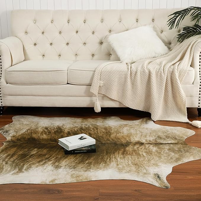 AROGAN Western Decor Faux Fur Cowhide Rug, 4 x 3 Feet Premium Animal Skin Cow - Image 9