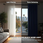 Deconovo Blackout Curtains, Thermal Insulated, W70 x L63 2 Panels, Back Tab - Image 3