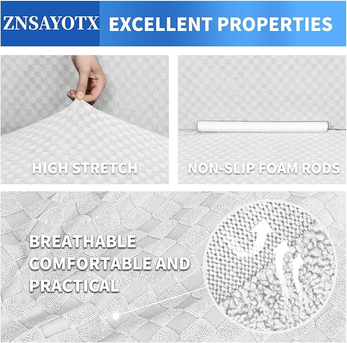 ZNSAYOTX 1 Piece Jacquard Chair Slipcovers - Image 4